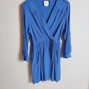 Maeve by Anthropologie Blue long sleeve wrap mini dress‎